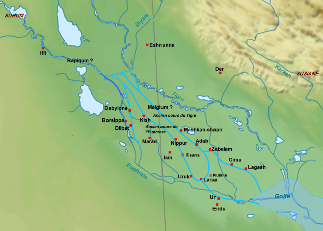 Map_of_Southern_Mesopotamia -20th C BCE